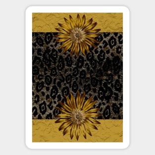 ANIMAL PRINT CHEETAH BLACK AND GOLD PATTERN Sticker